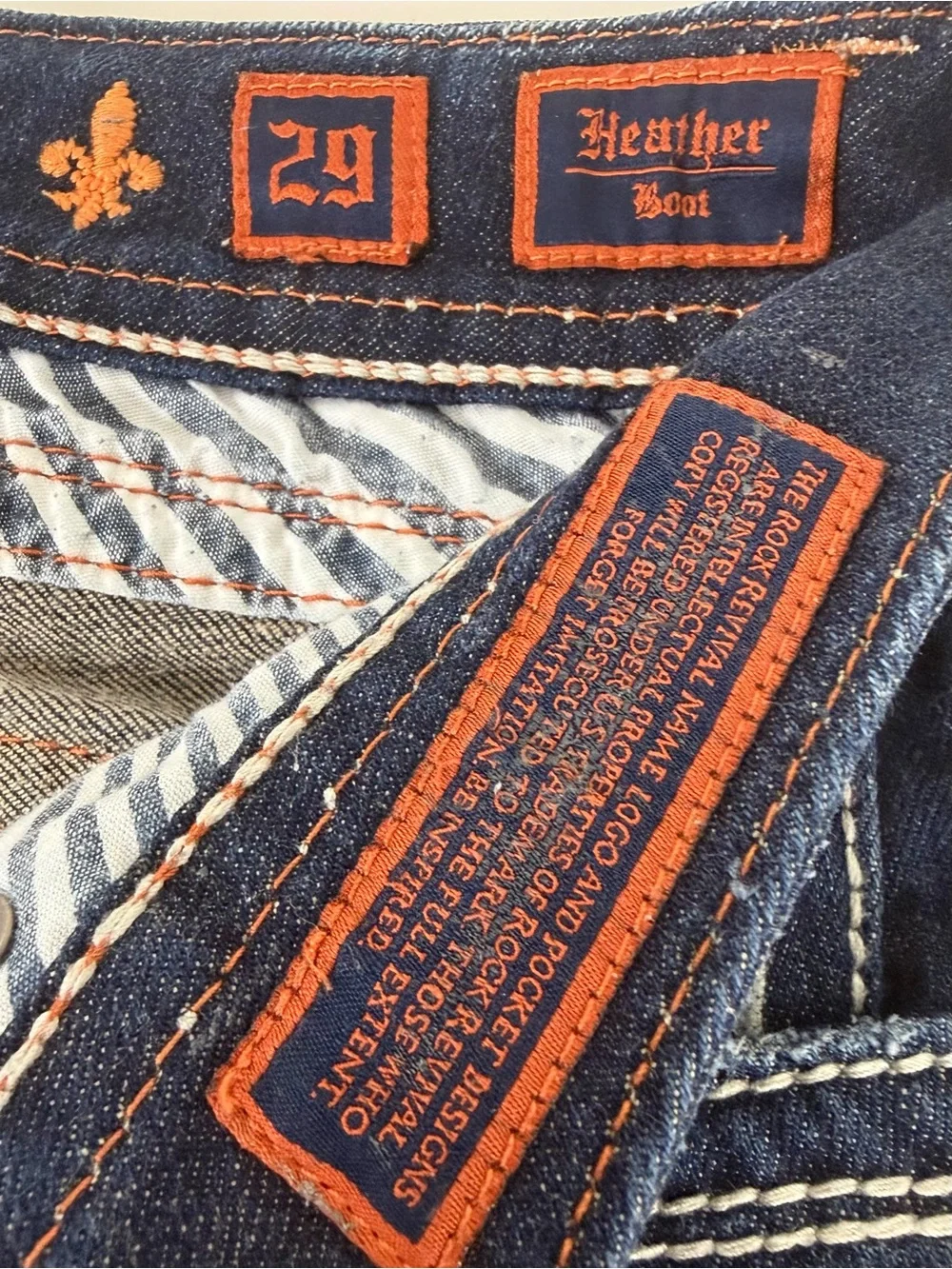 Rock Revival Heather Bootcut Jeans Women's Size 29 Medium Wash EUC Low Rise - Picture 11 of 11